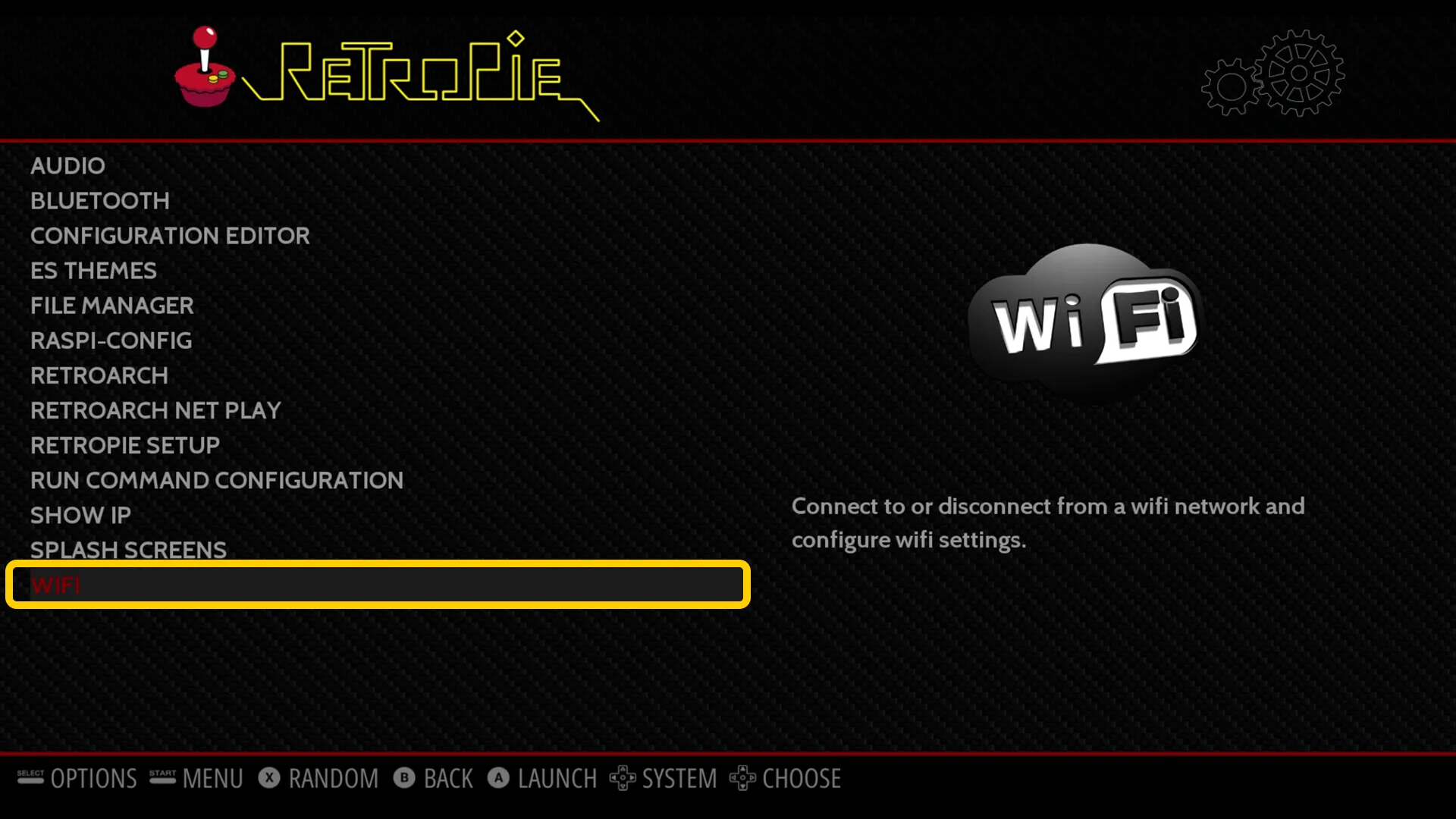 RetroPie WLAN-Konfigurationsmenü