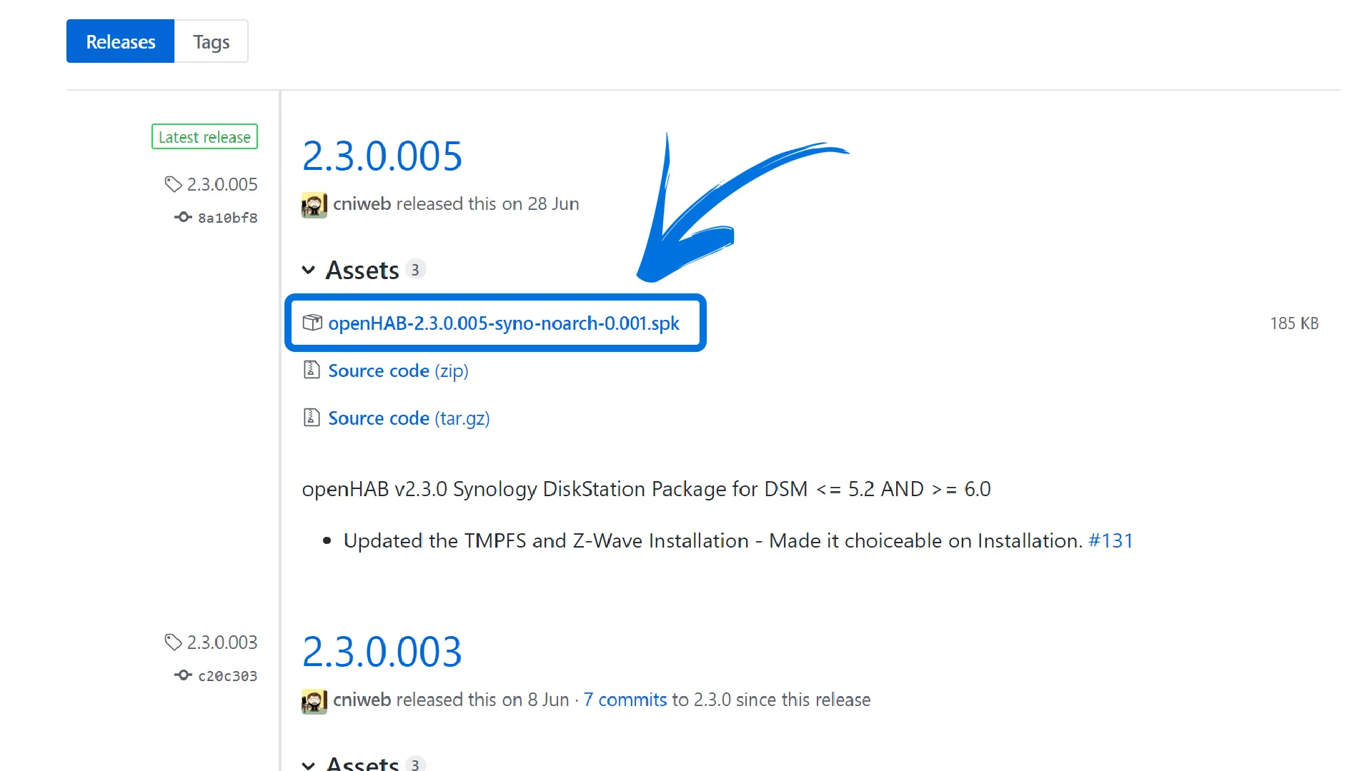 openHAB syno-spk downloaden