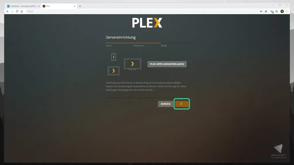 DiskStation Plex – Plex bleibt hängen