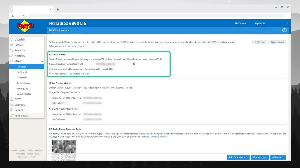 FRITZ!BOX 6890 LTE – WLAN-Name ändern