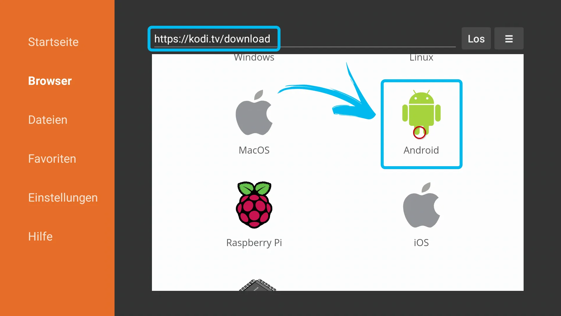 Kodi Android Version auswählen