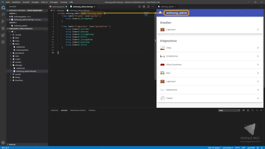 openHAB 2 Grundstruktur – Sitemap label ändern