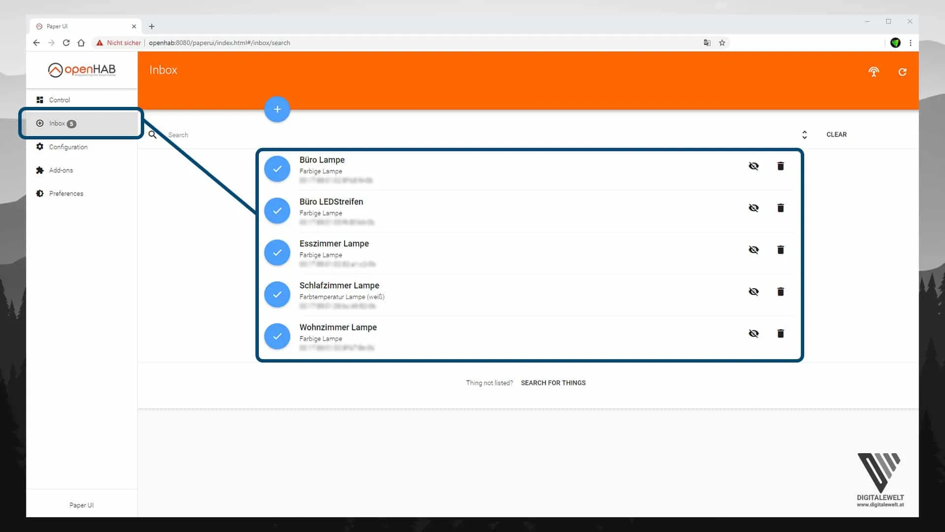 openHAB 2 HUE Binding – Lampen hinzufügen