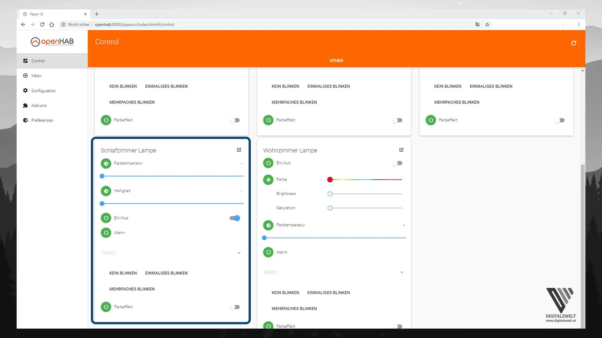 openHAB 2 HUE Binding – Lampen ohne Farbeinstellungen