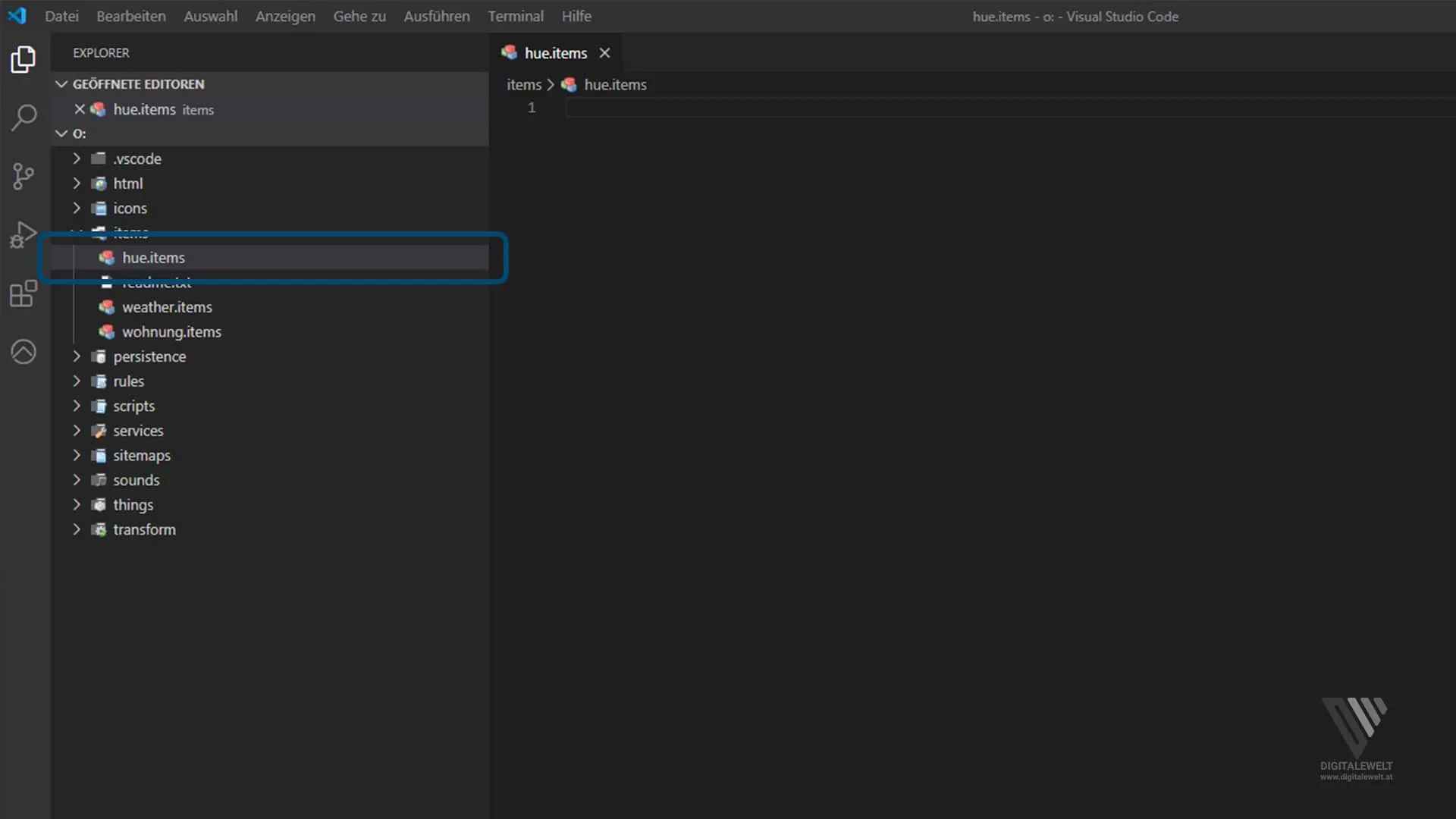 openHAB 2 HUE Binding – hue.items erstellen
