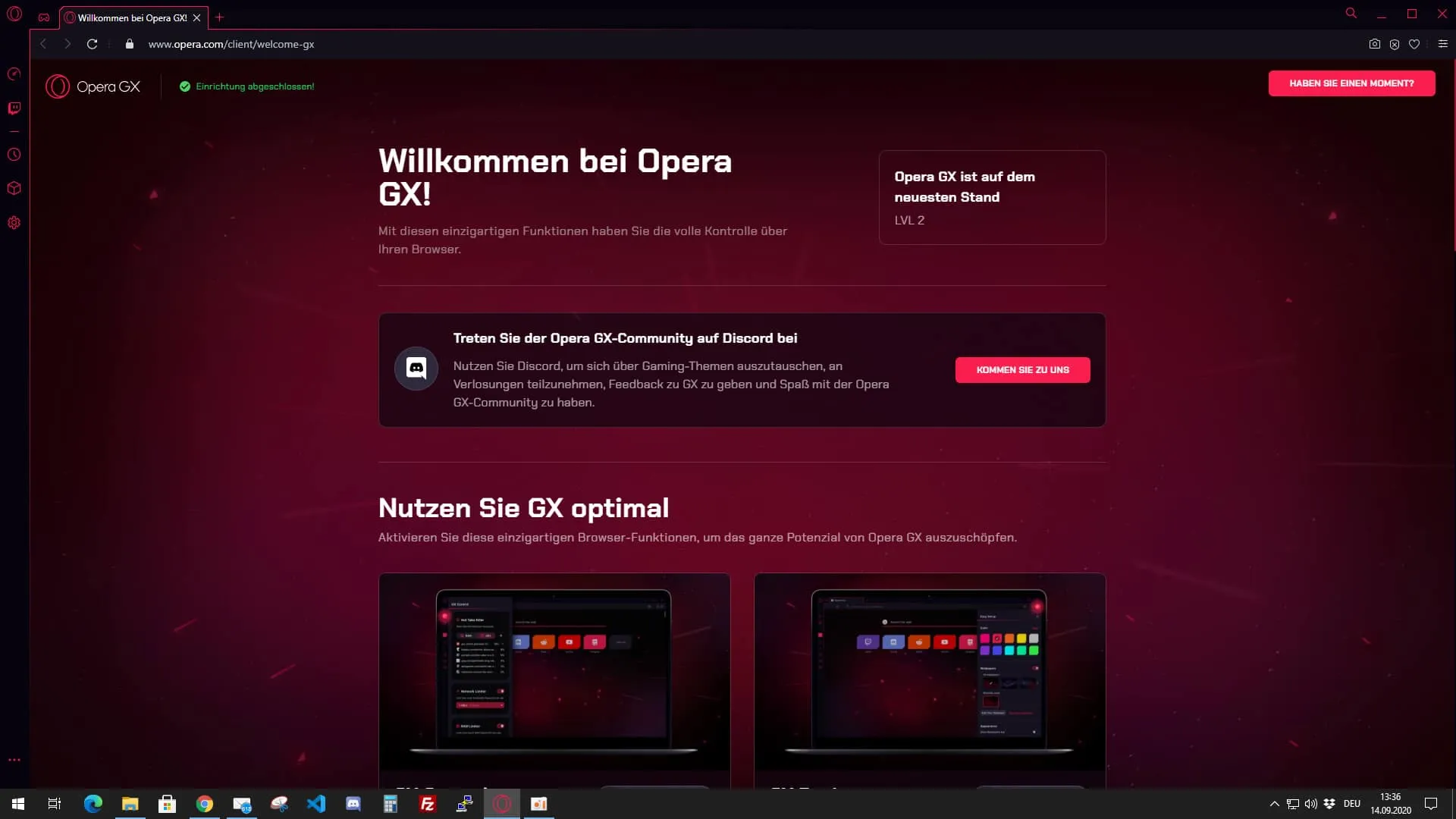 Opera GX – Gaming Browser Oberfläche im Überblick