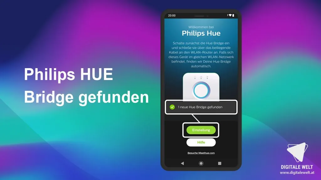 Philips HUE einrichten – Bridge gefunden