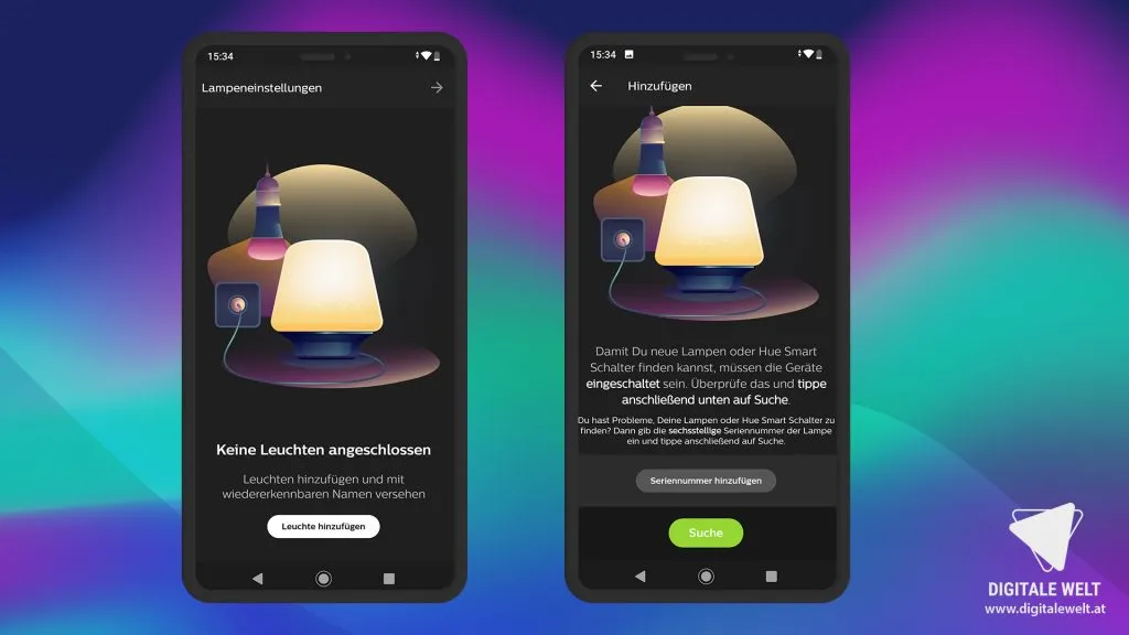 Philips HUE einrichten – Leuchte hinzufügen und suchen