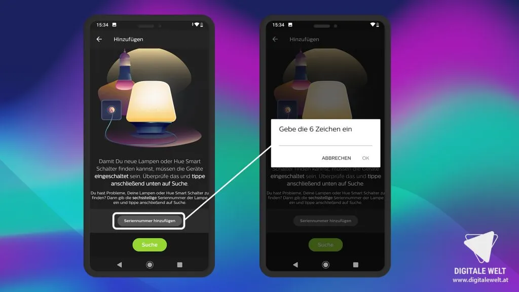 Philips HUE einrichten – Leuchte über Seriennummer hinzufügen