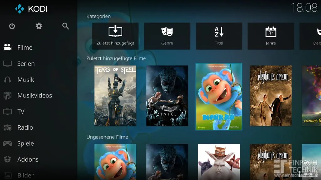 Raspberry Pi 4 Kodi installieren – Film und Serien Cover