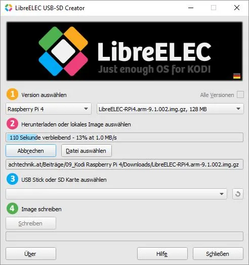 Raspberry Pi 4 Kodi installieren – LibreELEC Image herunterladen