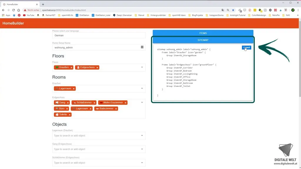 openHAB 2 Home Builder – Copy SITEMAP