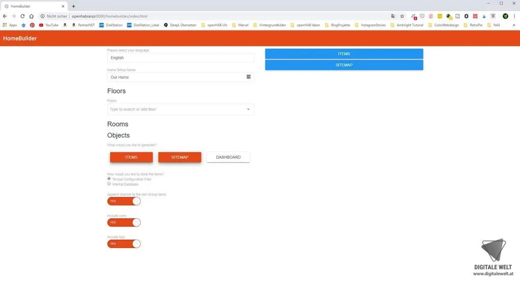 openHAB 2 Home Builder – Home Builder Startseite