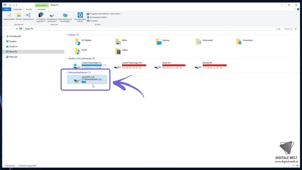openHAB 2 Visual Studio Code – Netzwerkadresse erfolgreich angelegt