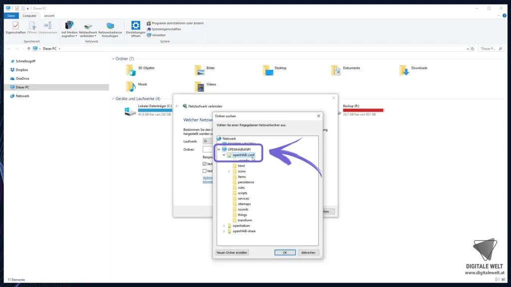 openHAB 2 Visual Studio Code – openHAB-conf Ordner auswählen