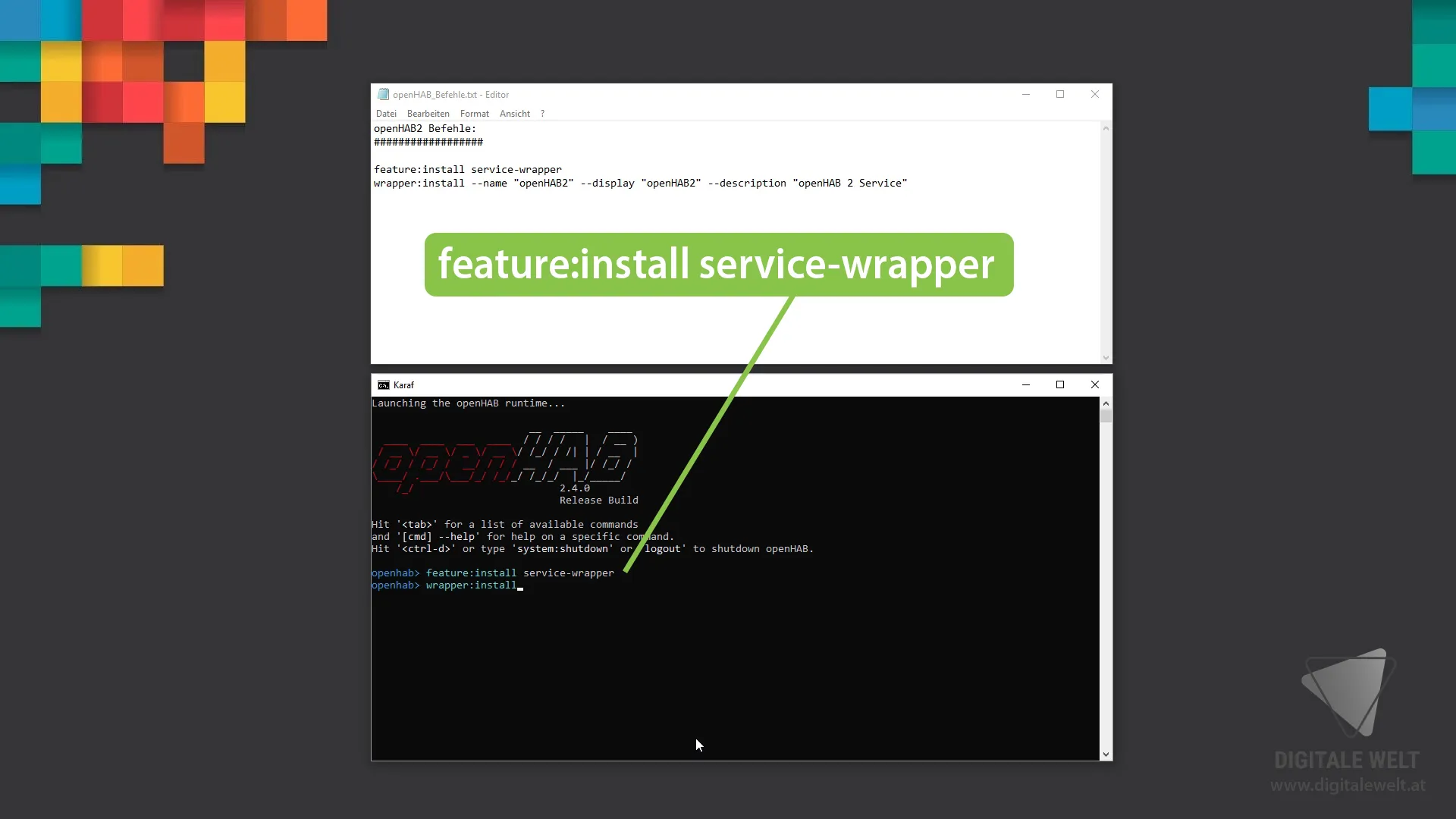 openHAB 2 Windows – Befehl 1: service-wrapper installieren