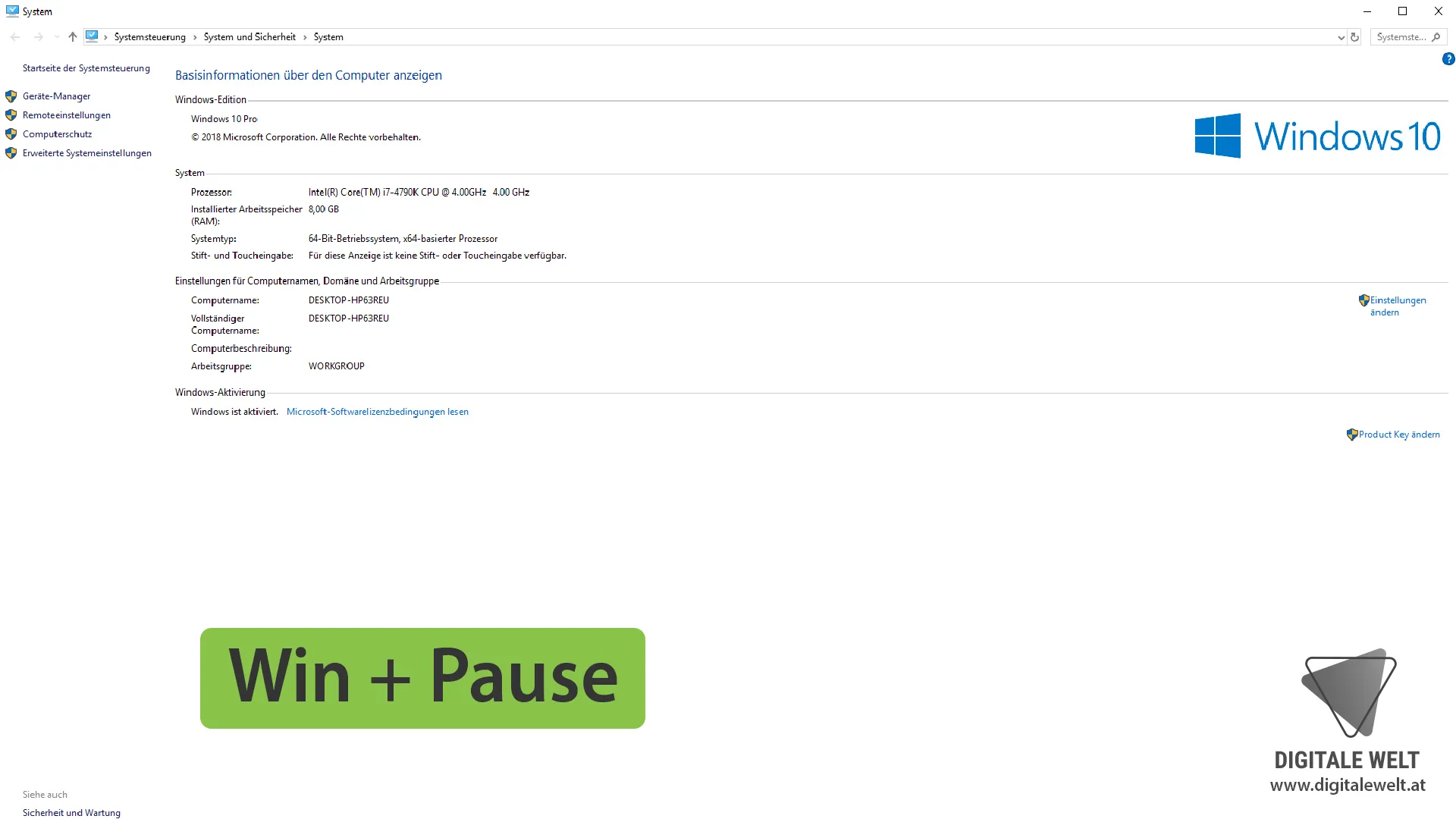 openHAB 2 Windows – Windows System öffnen