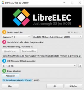 Raspberry Pi 4 Kodi installieren - LibreELEC Image auf SD Karte schreiben - digitalewelt.at
