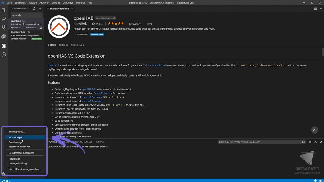 openHAB 2 Visual Studio Code einrichten | Schritt für Schritt Anleitung ...