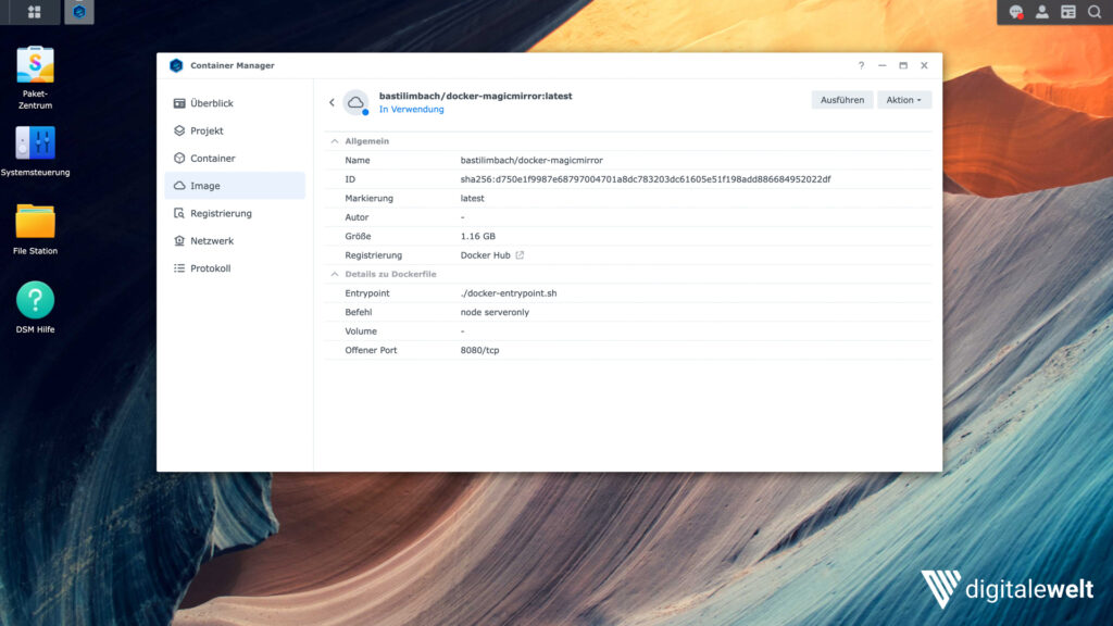 Synology DiskStation Container Manager Image Details